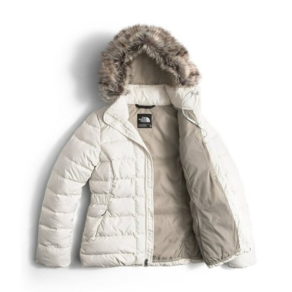 The North Face Dreamer Parkina Parka Gardenia White puffer Jacket Size Large - Picture 1 of 16